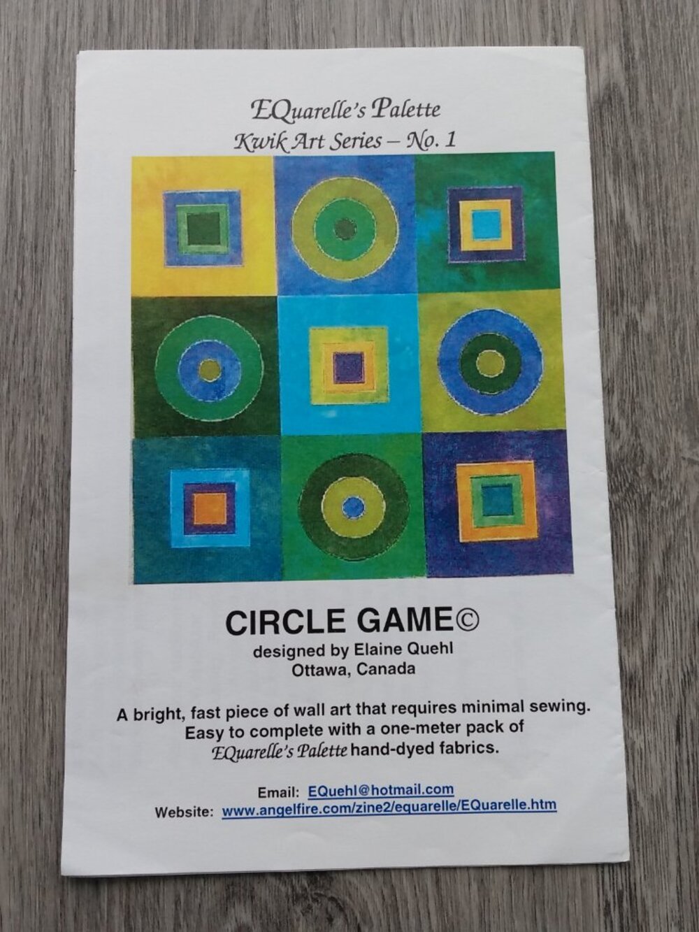 Circle Square Wall Art Quilt Sewing Pattern Geometric Design